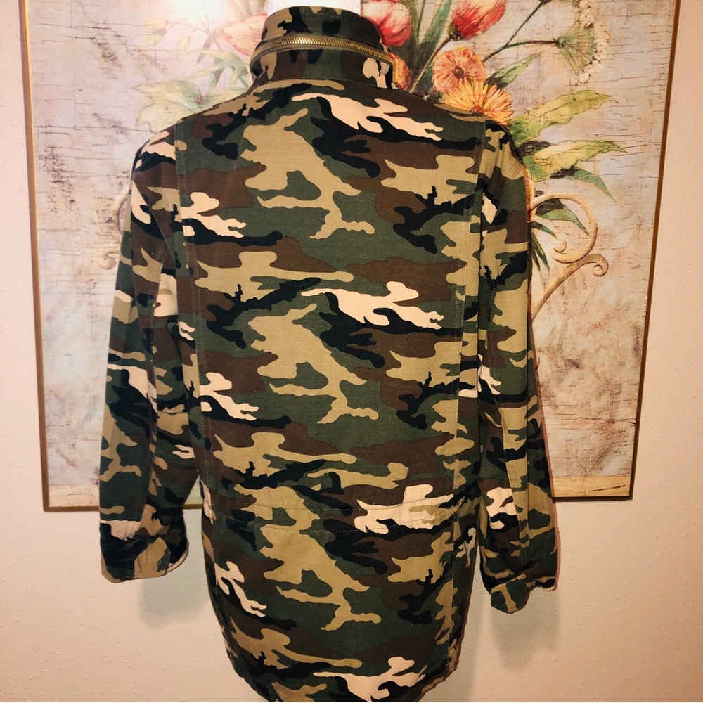 Sz M Asmax Haoduoyi Brown & Green Boho Camo Jacket - Picture 12 of 16